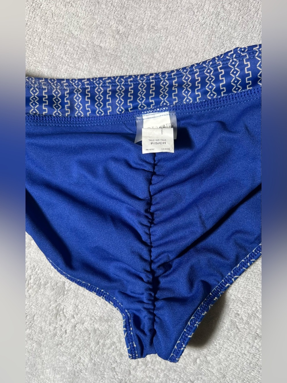 NWT!! Hot Water Blue Geo-Pattern Women Bikini Bottom Size PS - Picture 8 of 9